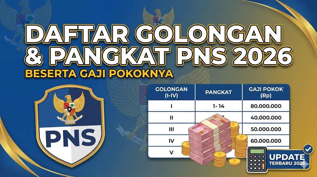 Daftar Golongan dan Pangkat PNS 2026 Beserta Gaji Pokoknya